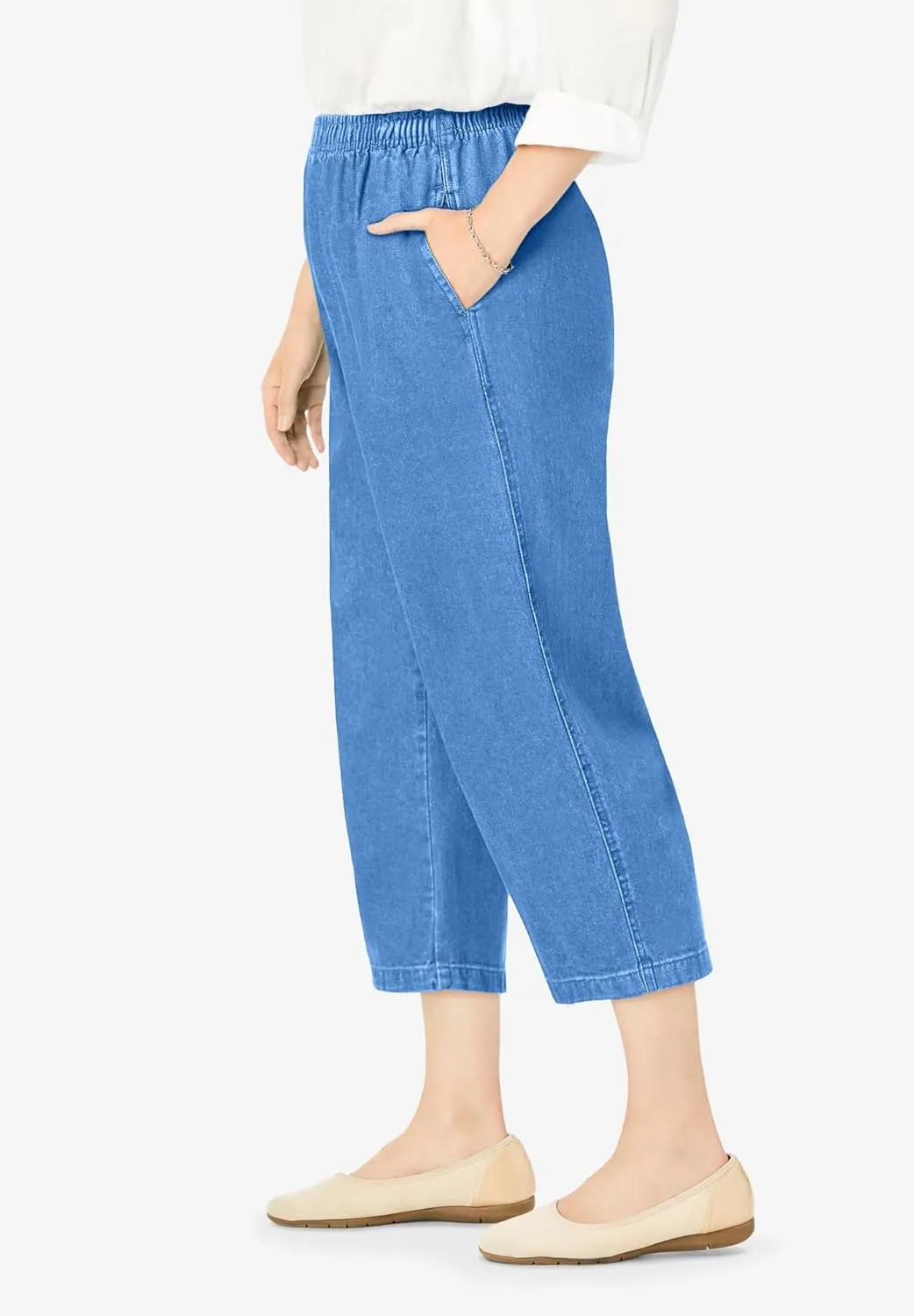 Woman Within Plus Size 7-Day Denim Capri