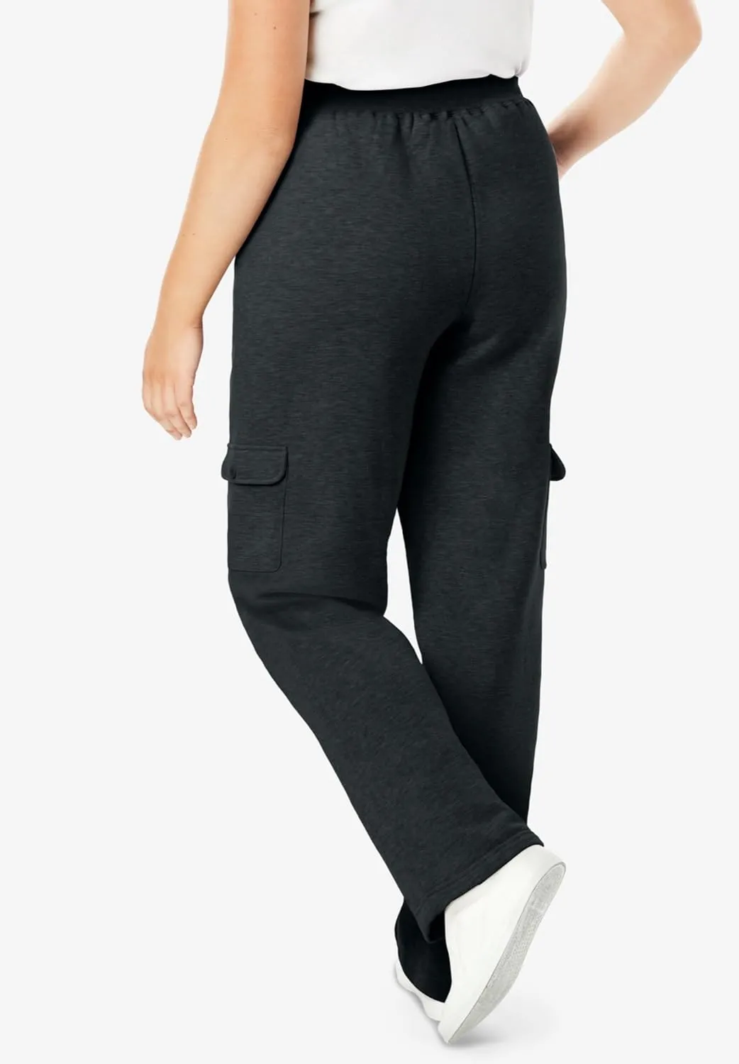 Woman Within Plus Size Better Fleece Cargo Sweatpant (Petite & Tall Available)