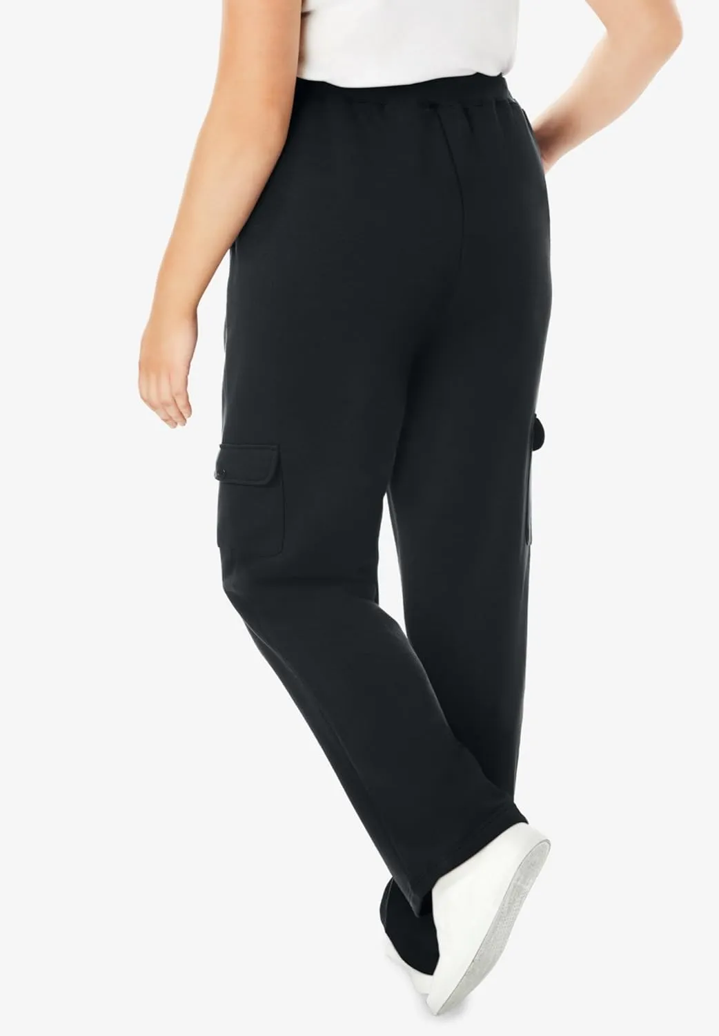 Woman Within Plus Size Better Fleece Cargo Sweatpant (Petite & Tall Available)