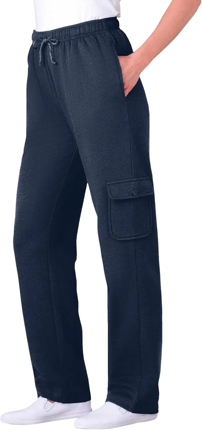 Woman Within Plus Size Better Fleece Cargo Sweatpant (Petite & Tall Available)