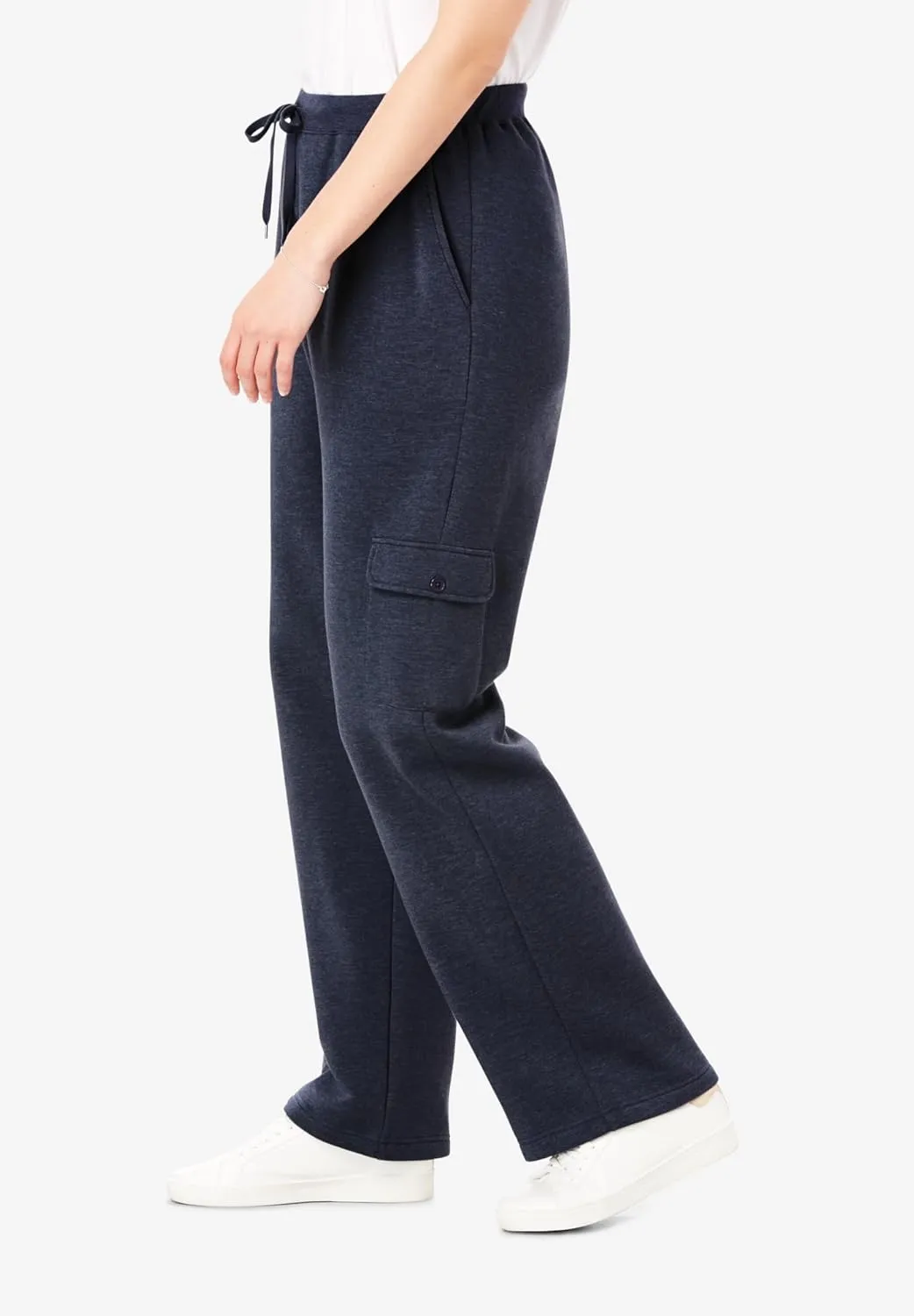 Woman Within Plus Size Better Fleece Cargo Sweatpant (Petite & Tall Available)