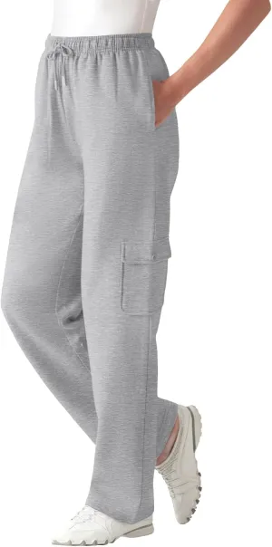Woman Within Plus Size Better Fleece Cargo Sweatpant (Petite & Tall Available)