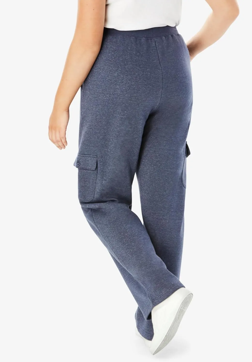 Woman Within Plus Size Better Fleece Cargo Sweatpant (Petite & Tall Available)