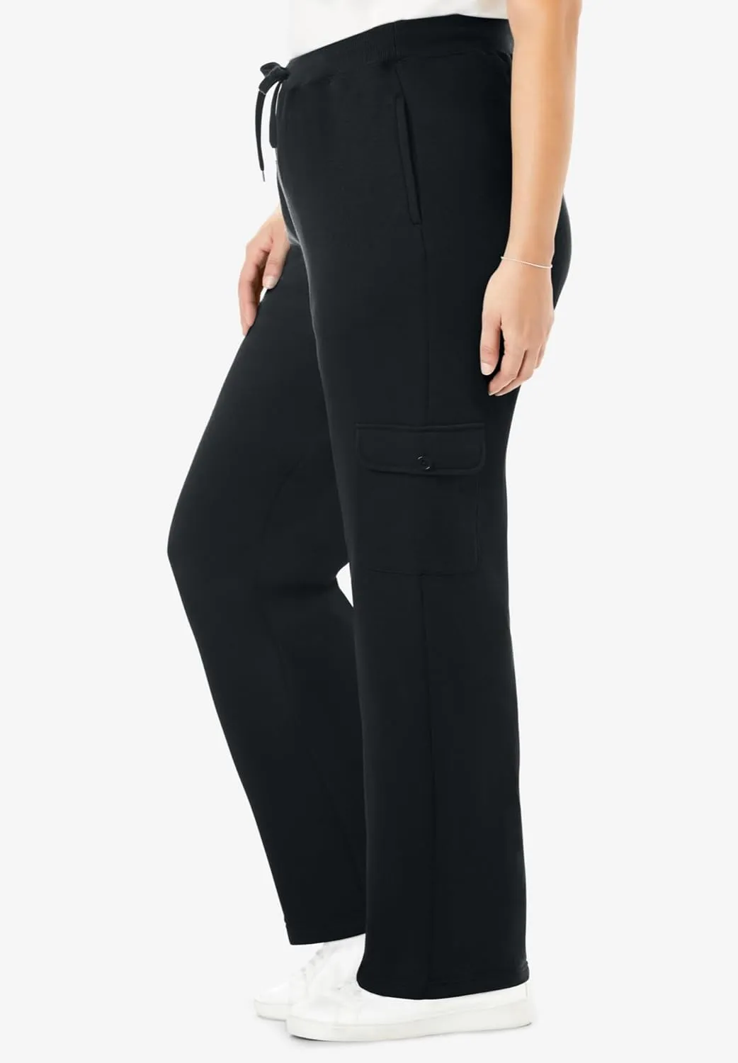 Woman Within Plus Size Better Fleece Cargo Sweatpant (Petite & Tall Available)