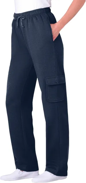 Woman Within Plus Size Better Fleece Cargo Sweatpant (Petite & Tall Available)