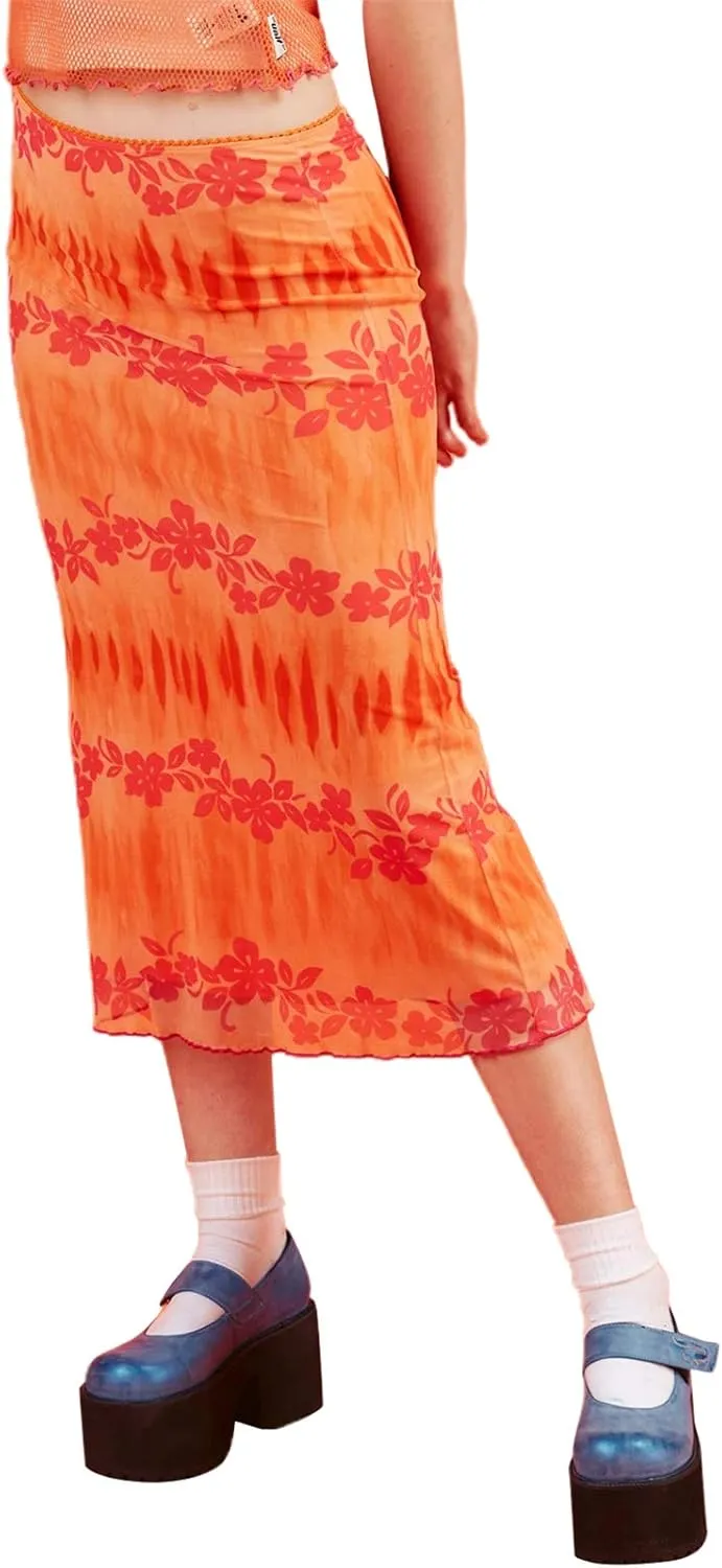 Women Harajuku E-Girl 90s Fashion Midi Skirt Retro Long Maxi Y2k Skirt A Line Bathing Suit Bikini Cover Up Skirts Dress