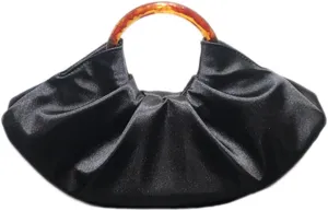 Women Satin Evening Handbag Pleated Satin Clutch Formal Dressy Purses Ruched Hobo Bag for Wedding Prom Cocktail Party