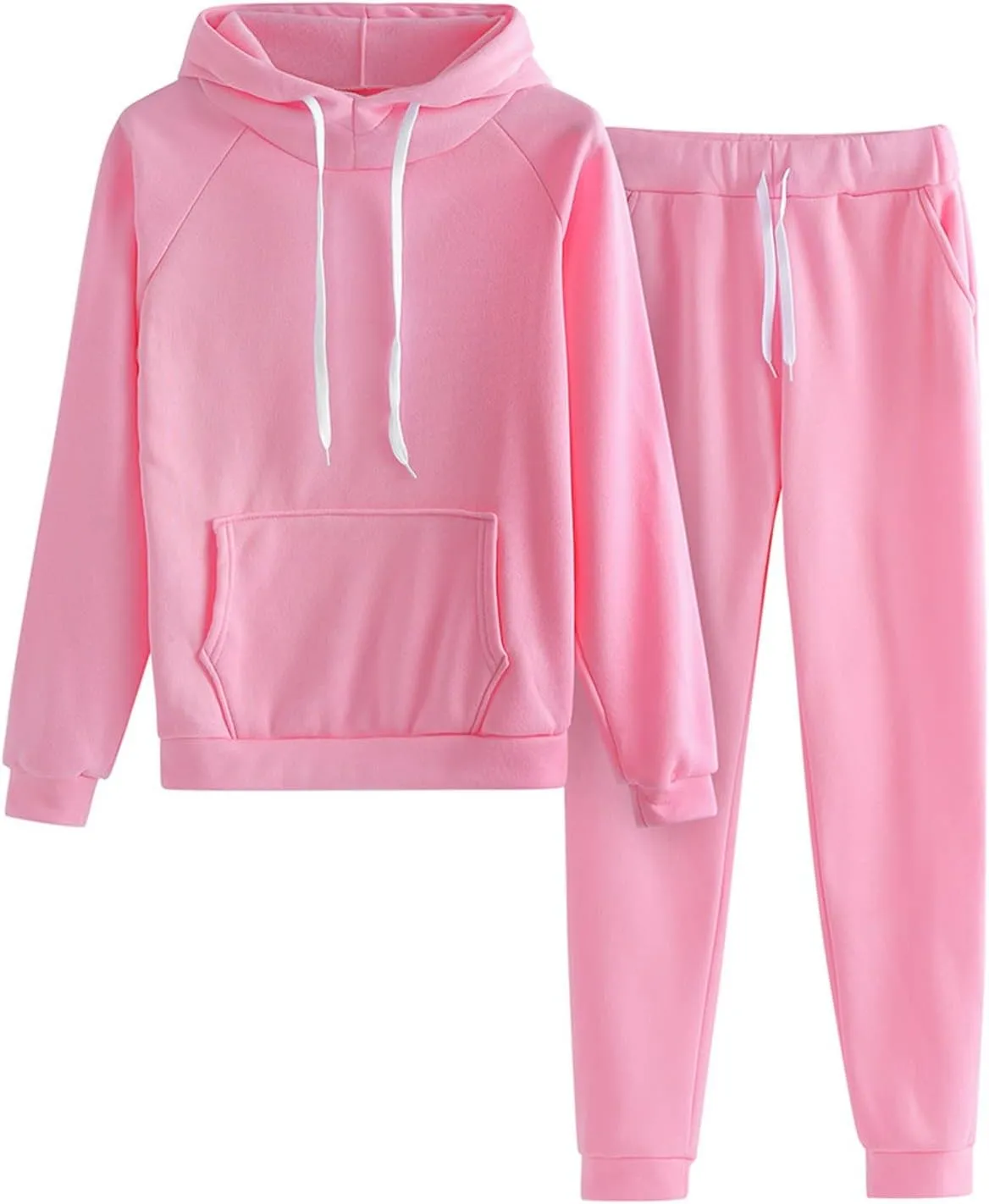 Womens 2 Piece Tracksuits Oversized Pullover Long Sleeve Hoodie Lounge Joggers Fashion Winter Sweatsuit Outfits Pocket