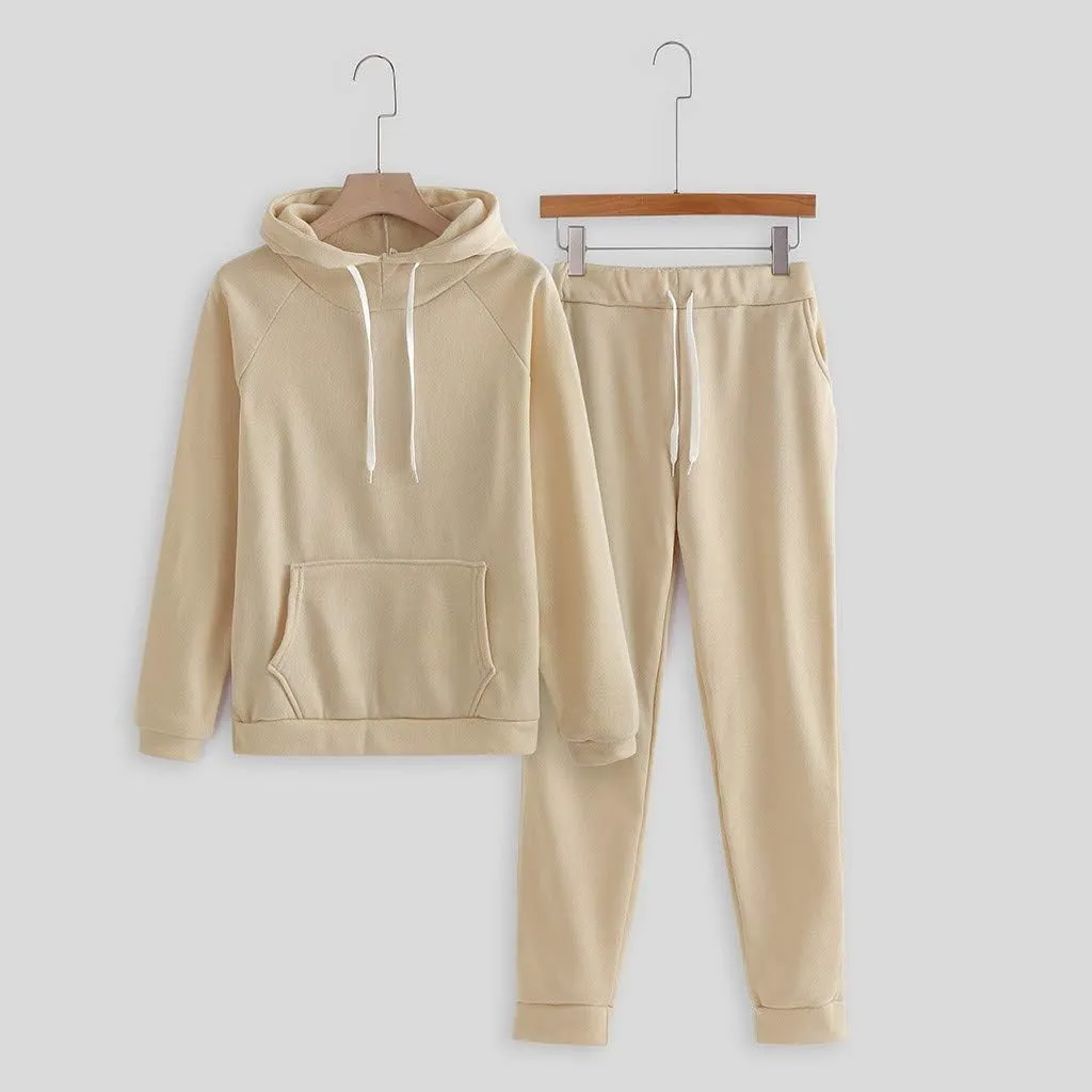 Womens 2 Piece Tracksuits Oversized Pullover Long Sleeve Hoodie Lounge Joggers Fashion Winter Sweatsuit Outfits Pocket