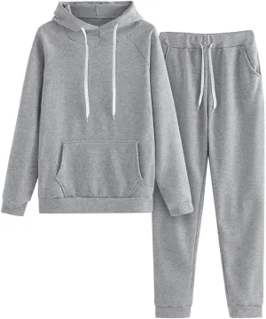 Womens 2 Piece Tracksuits Oversized Pullover Long Sleeve Hoodie Lounge Joggers Fashion Winter Sweatsuit Outfits Pocket