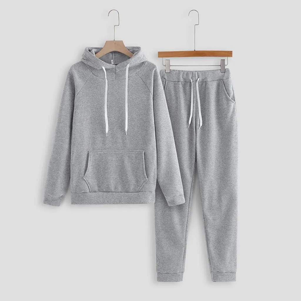 Womens 2 Piece Tracksuits Oversized Pullover Long Sleeve Hoodie Lounge Joggers Fashion Winter Sweatsuit Outfits Pocket