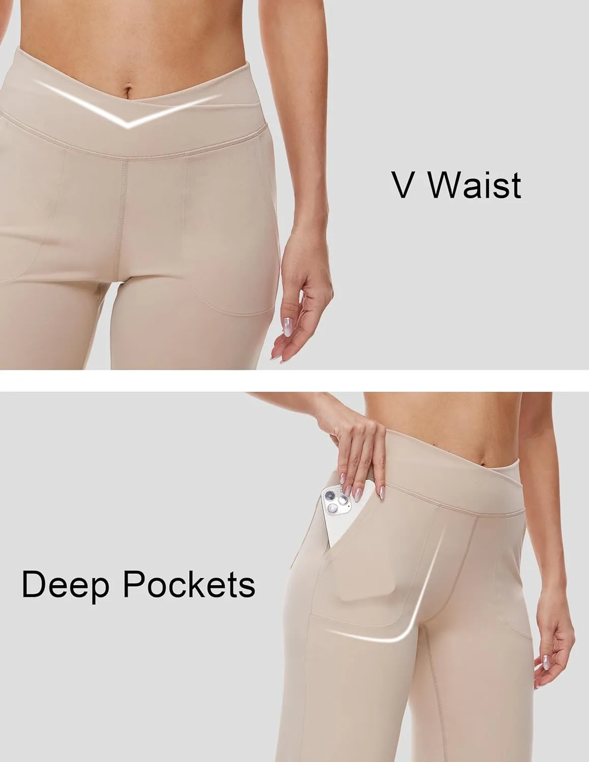 Womens 27"/29"/31" Wide Leg Yoga Gym Athletic Loose Pants V Waist High Waist Tall, Petite, Regular for Lounge Slacks