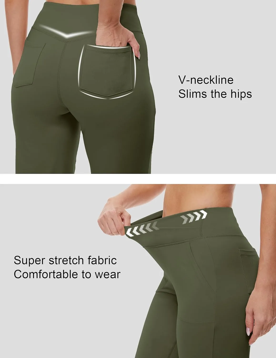 Womens 27"/29"/31" Wide Leg Yoga Gym Athletic Loose Pants V Waist High Waist Tall, Petite, Regular for Lounge Slacks