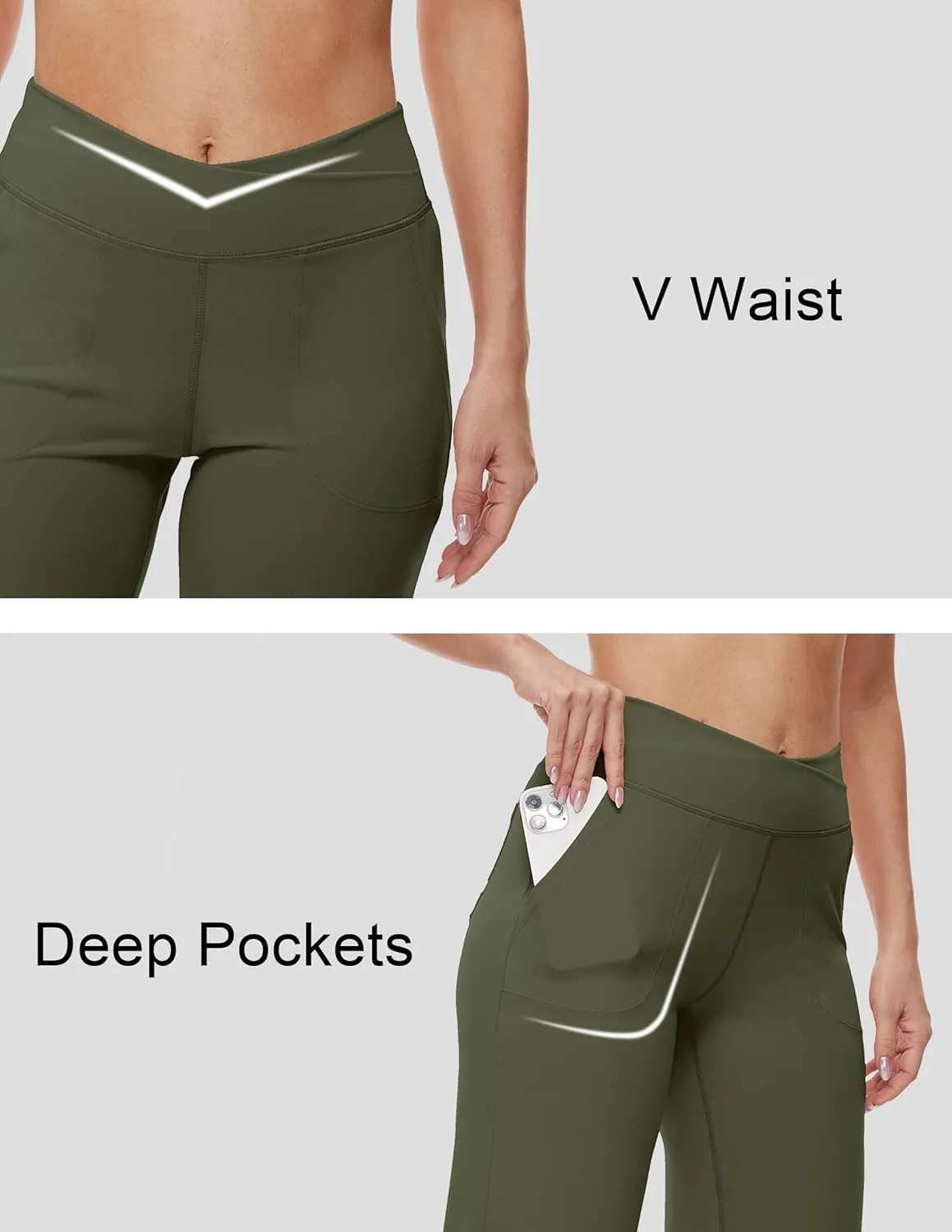 Womens 27"/29"/31" Wide Leg Yoga Gym Athletic Loose Pants V Waist High Waist Tall, Petite, Regular for Lounge Slacks