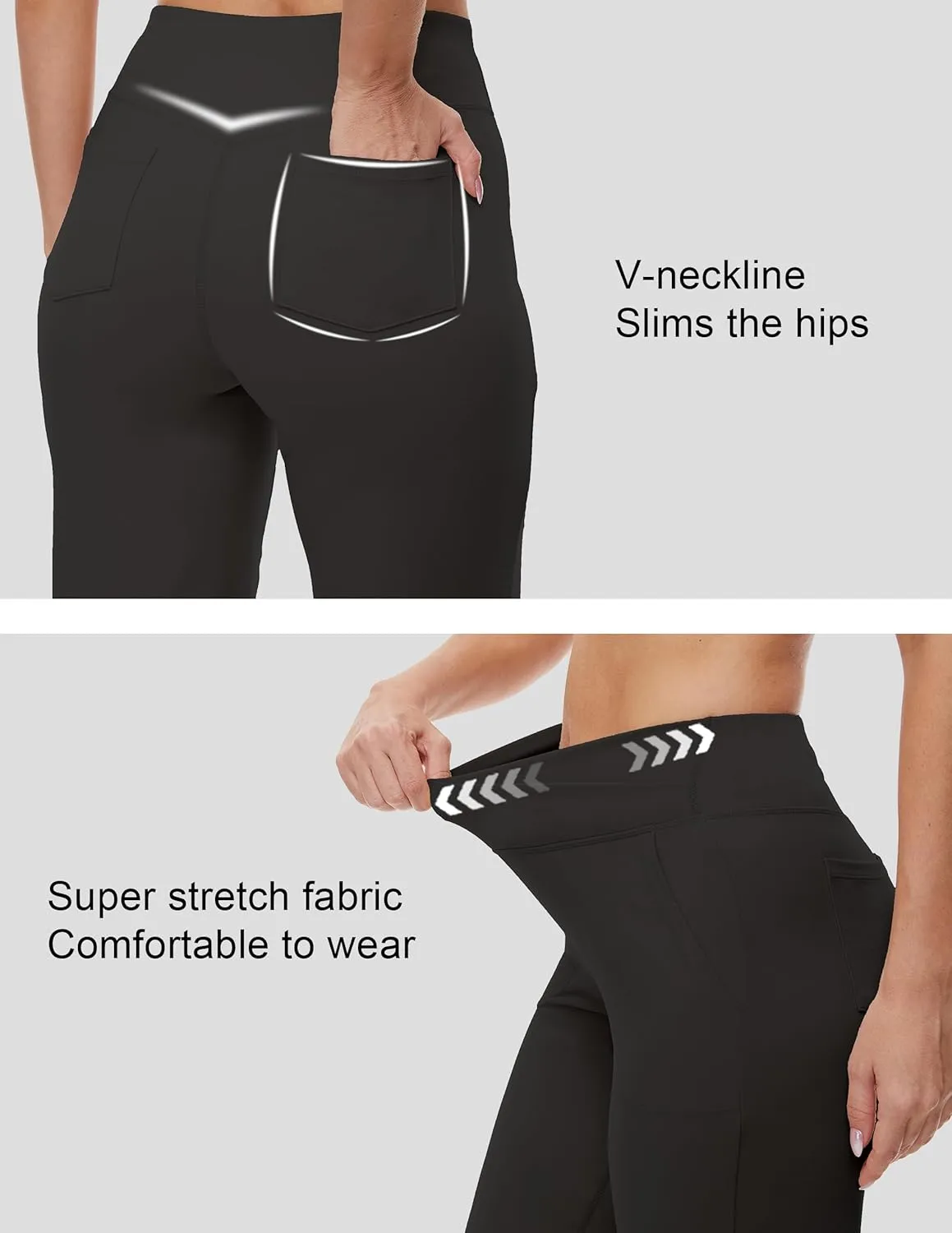 Womens 27"/29"/31" Wide Leg Yoga Gym Athletic Loose Pants V Waist High Waist Tall, Petite, Regular for Lounge Slacks