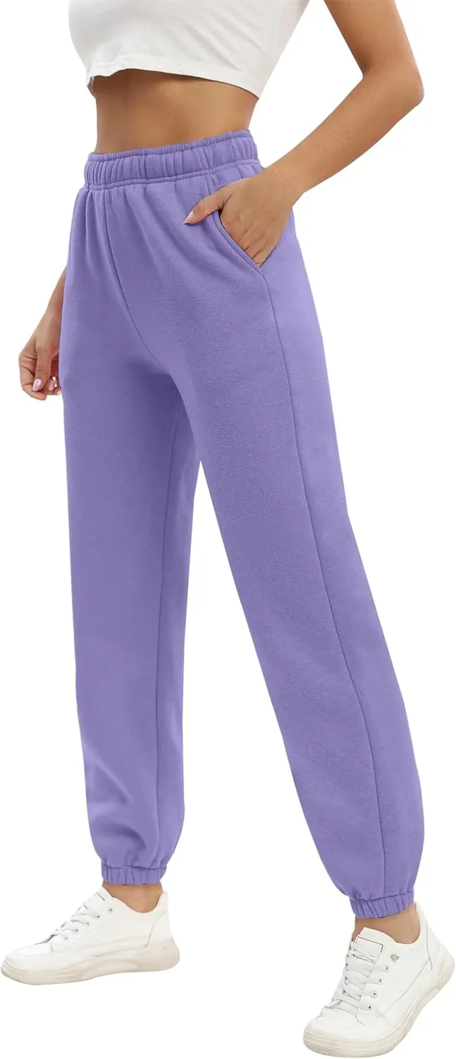 Women's Casual Fleece Sweatpants High Waisted Cinch Bottom Lounge Baggy Joggers Pants