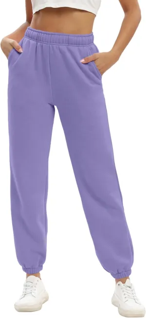 Women's Casual Fleece Sweatpants High Waisted Cinch Bottom Lounge Baggy Joggers Pants