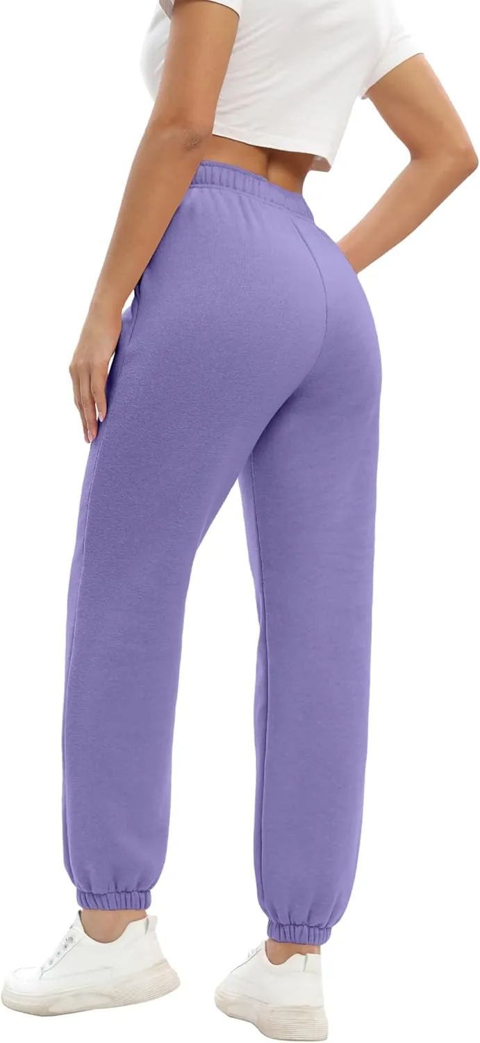 Women's Casual Fleece Sweatpants High Waisted Cinch Bottom Lounge Baggy Joggers Pants