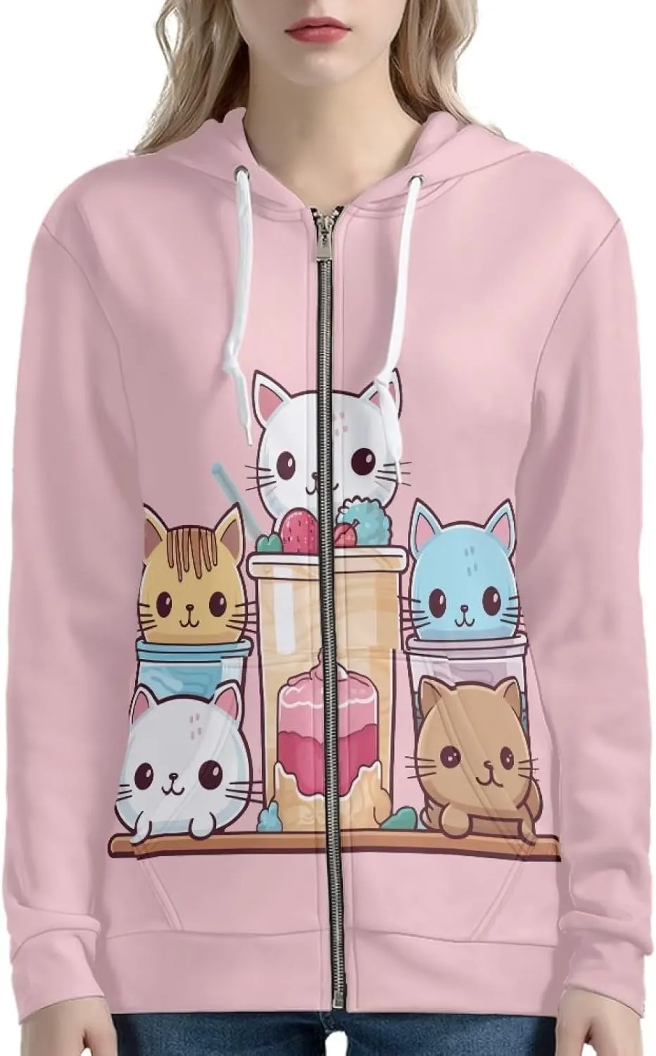 Women's Casual Pullover Long Sleeve Drawstring Hoodie Sweatshirt with Pockets XS-5XL