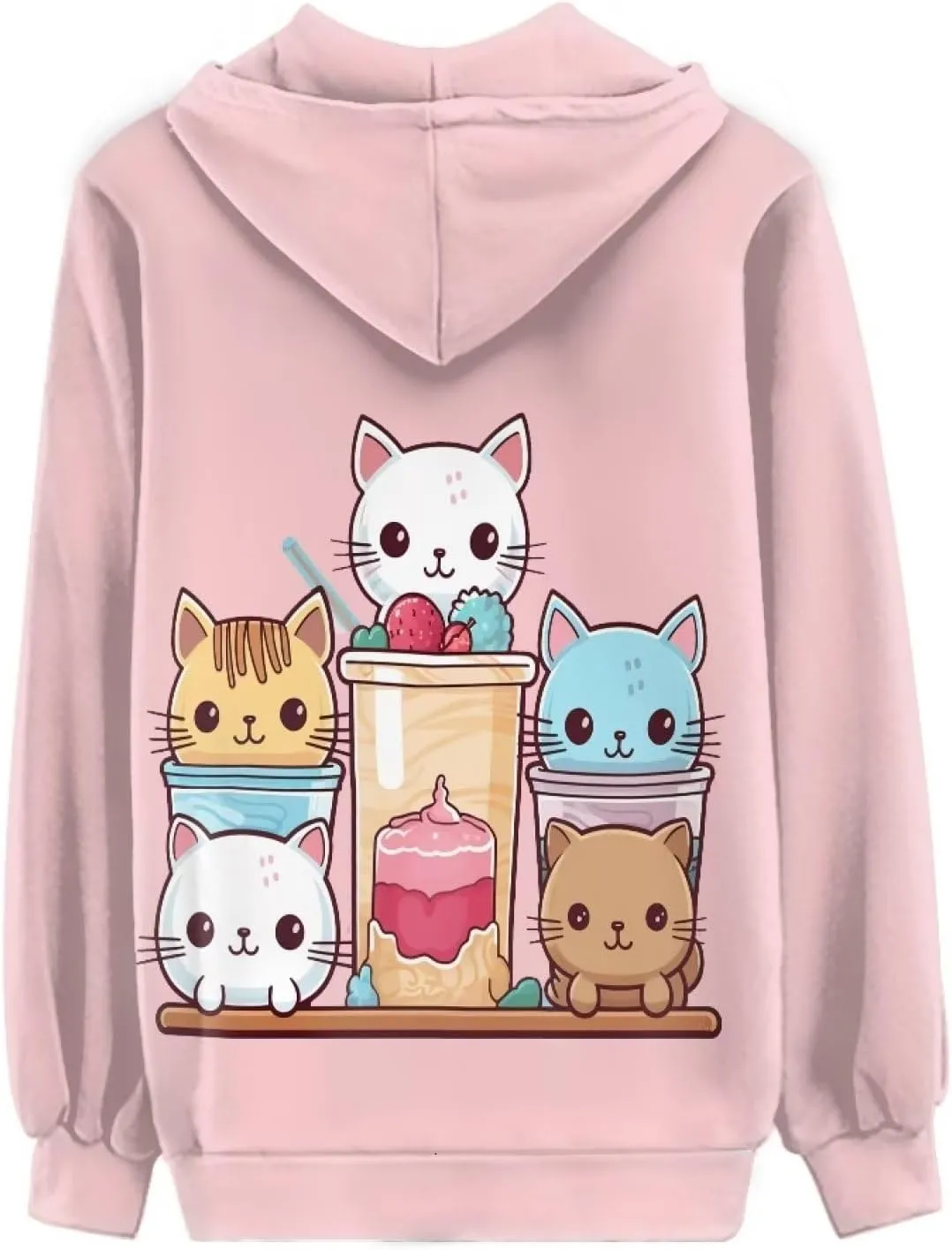 Women's Casual Pullover Long Sleeve Drawstring Hoodie Sweatshirt with Pockets XS-5XL