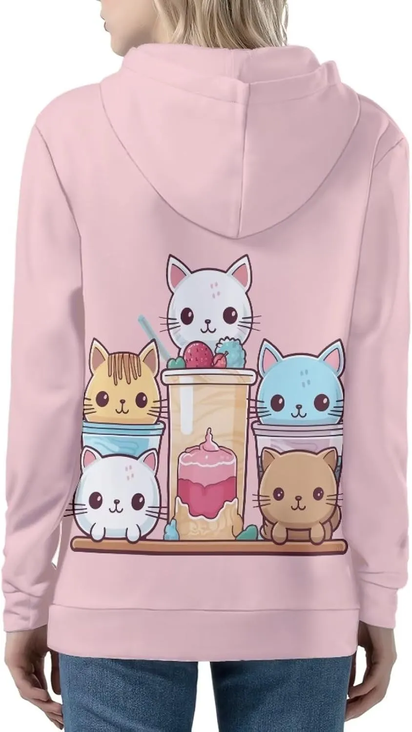 Women's Casual Pullover Long Sleeve Drawstring Hoodie Sweatshirt with Pockets XS-5XL