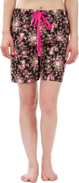 Women's Cotton Poplin Pajama Lounge Boxer Shorts