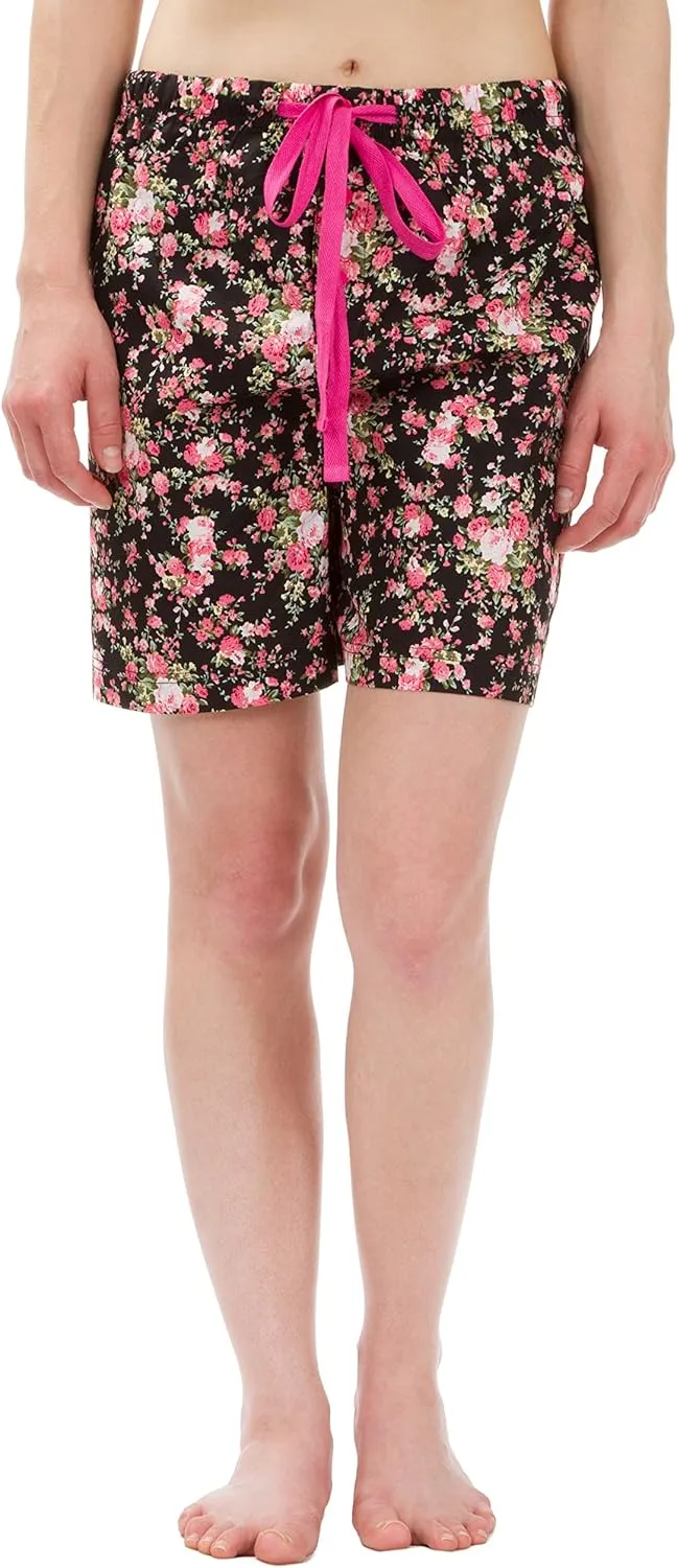 Women's Cotton Poplin Pajama Lounge Boxer Shorts