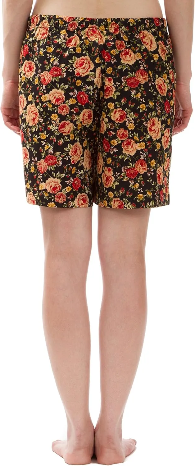 Women's Cotton Poplin Pajama Lounge Boxer Shorts