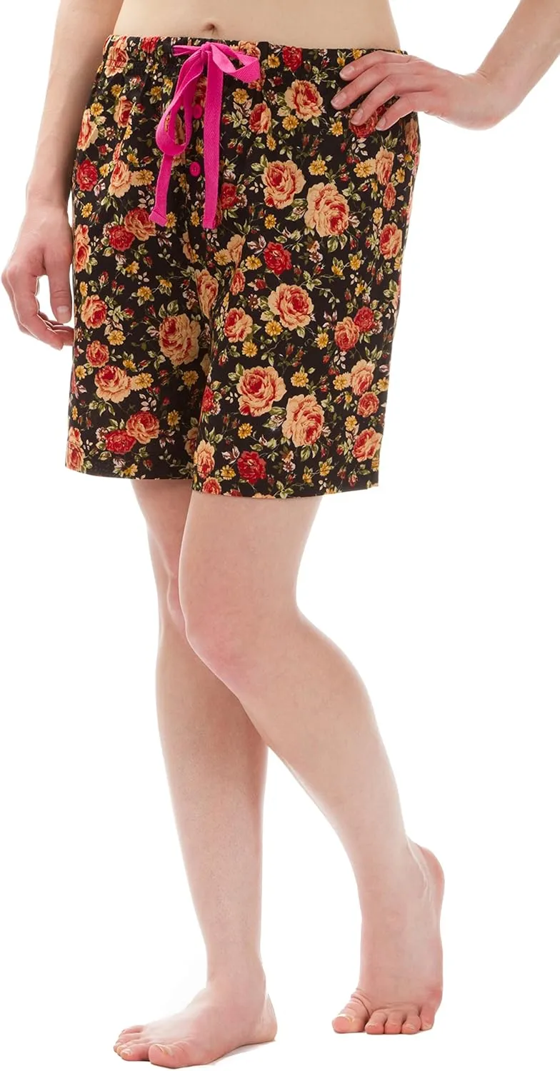 Women's Cotton Poplin Pajama Lounge Boxer Shorts