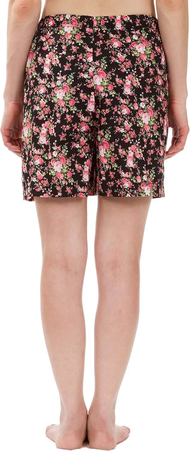 Women's Cotton Poplin Pajama Lounge Boxer Shorts