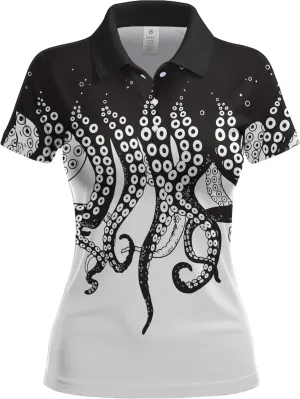 Womens Golf Shirts Hawaiian Funny Print Polo Shirt for Women Golf Shirt Athletic Polos