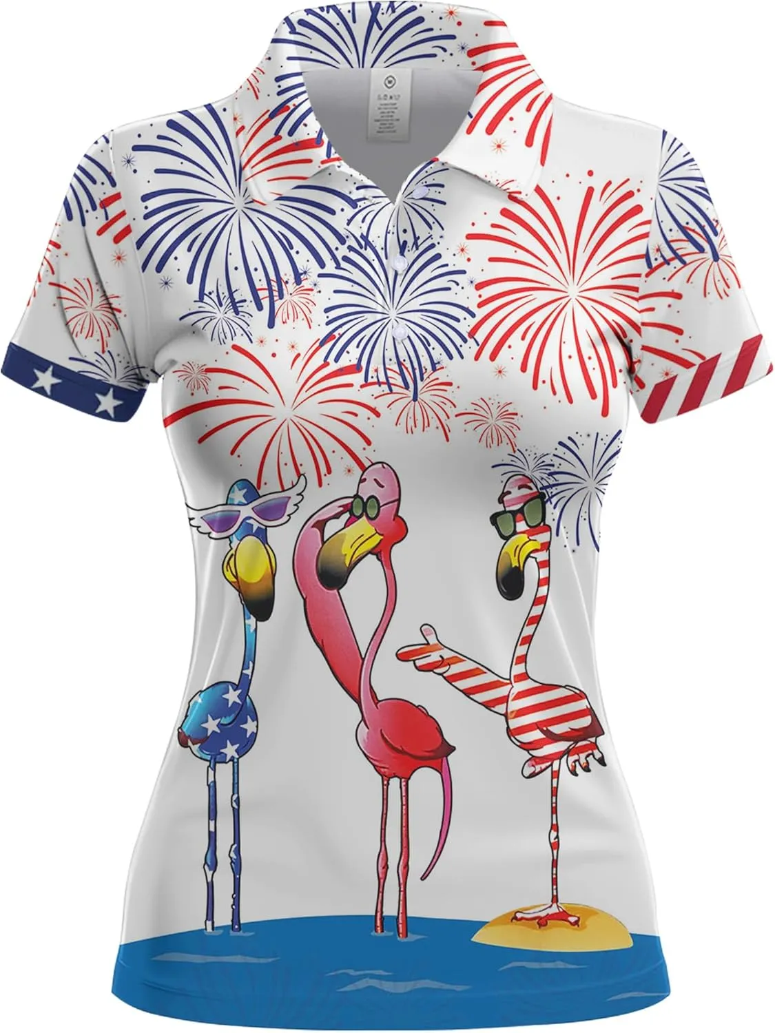 Womens Golf Shirts Hawaiian Funny Print Polo Shirt for Women Golf Shirt Athletic Polos
