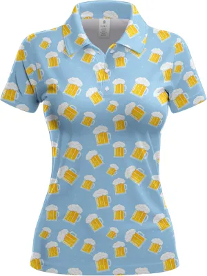 Womens Golf Shirts Hawaiian Funny Print Polo Shirt for Women Golf Shirt Athletic Polos