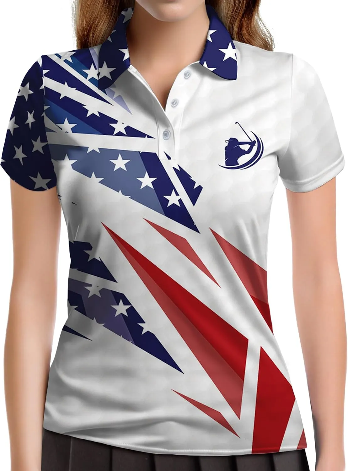 Womens Golf Shirts Hawaiian Funny Print Polo Shirt for Women Golf Shirt Athletic Polos