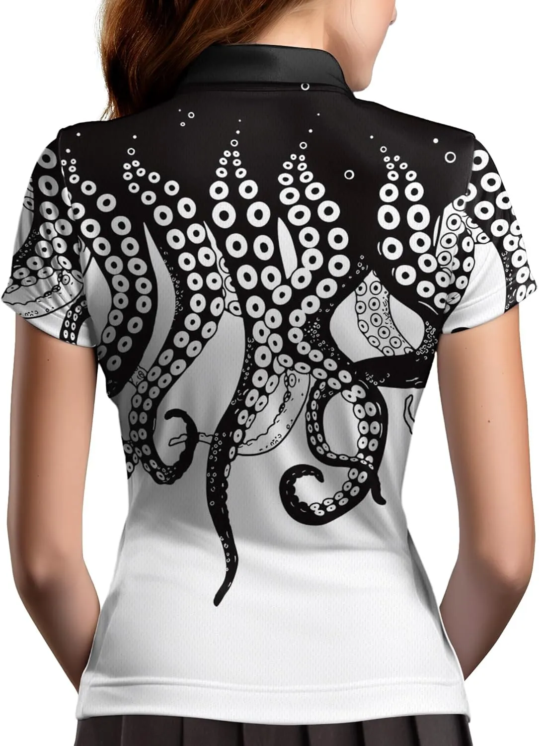 Womens Golf Shirts Hawaiian Funny Print Polo Shirt for Women Golf Shirt Athletic Polos