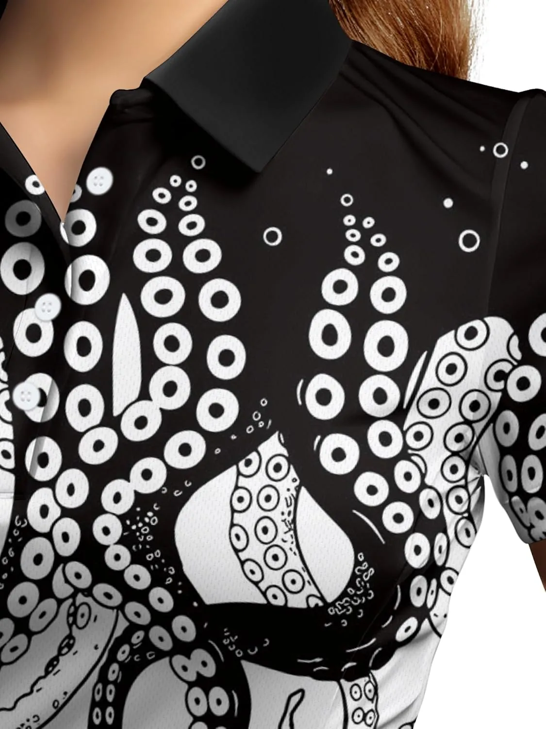 Womens Golf Shirts Hawaiian Funny Print Polo Shirt for Women Golf Shirt Athletic Polos