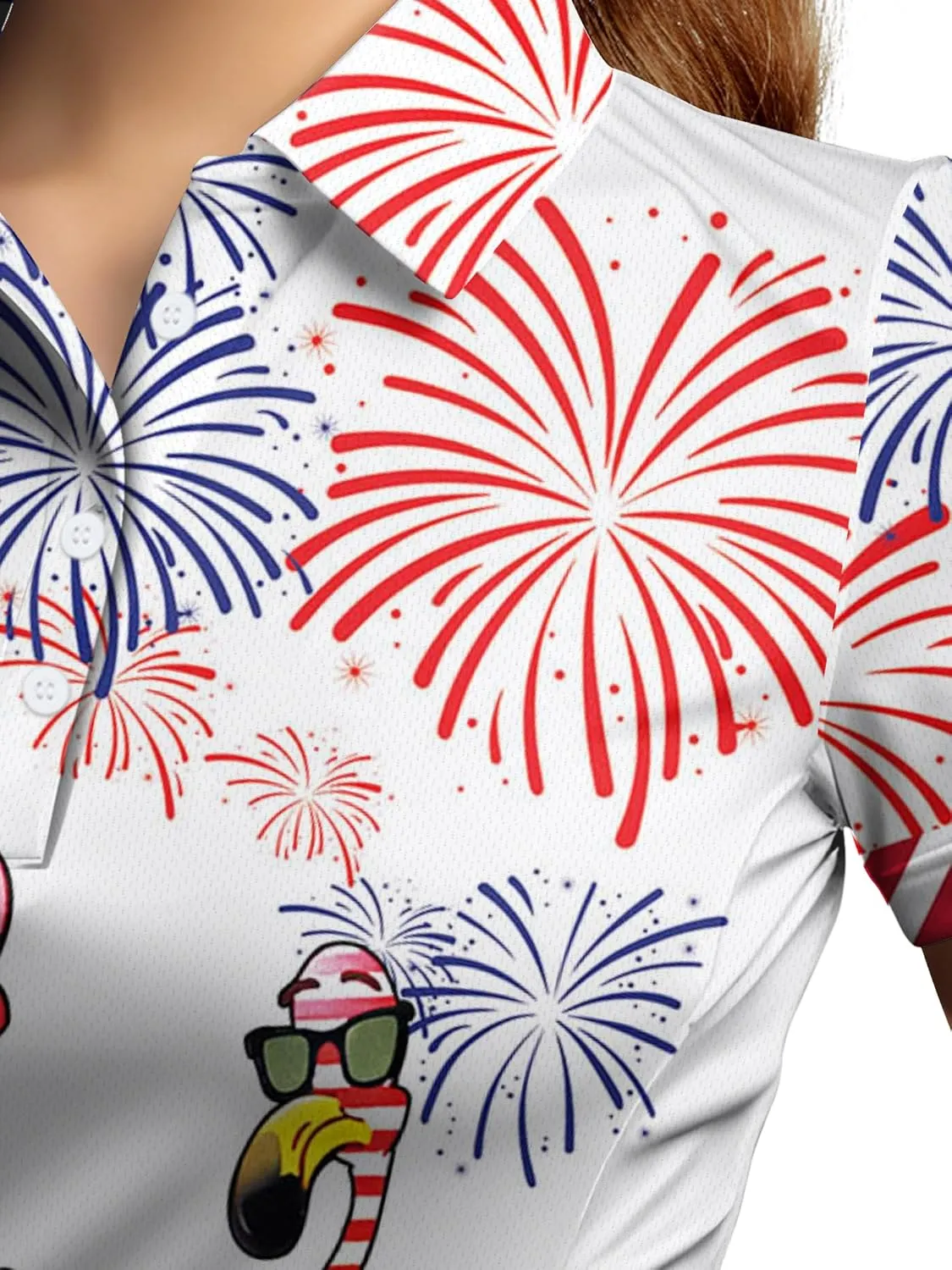 Womens Golf Shirts Hawaiian Funny Print Polo Shirt for Women Golf Shirt Athletic Polos