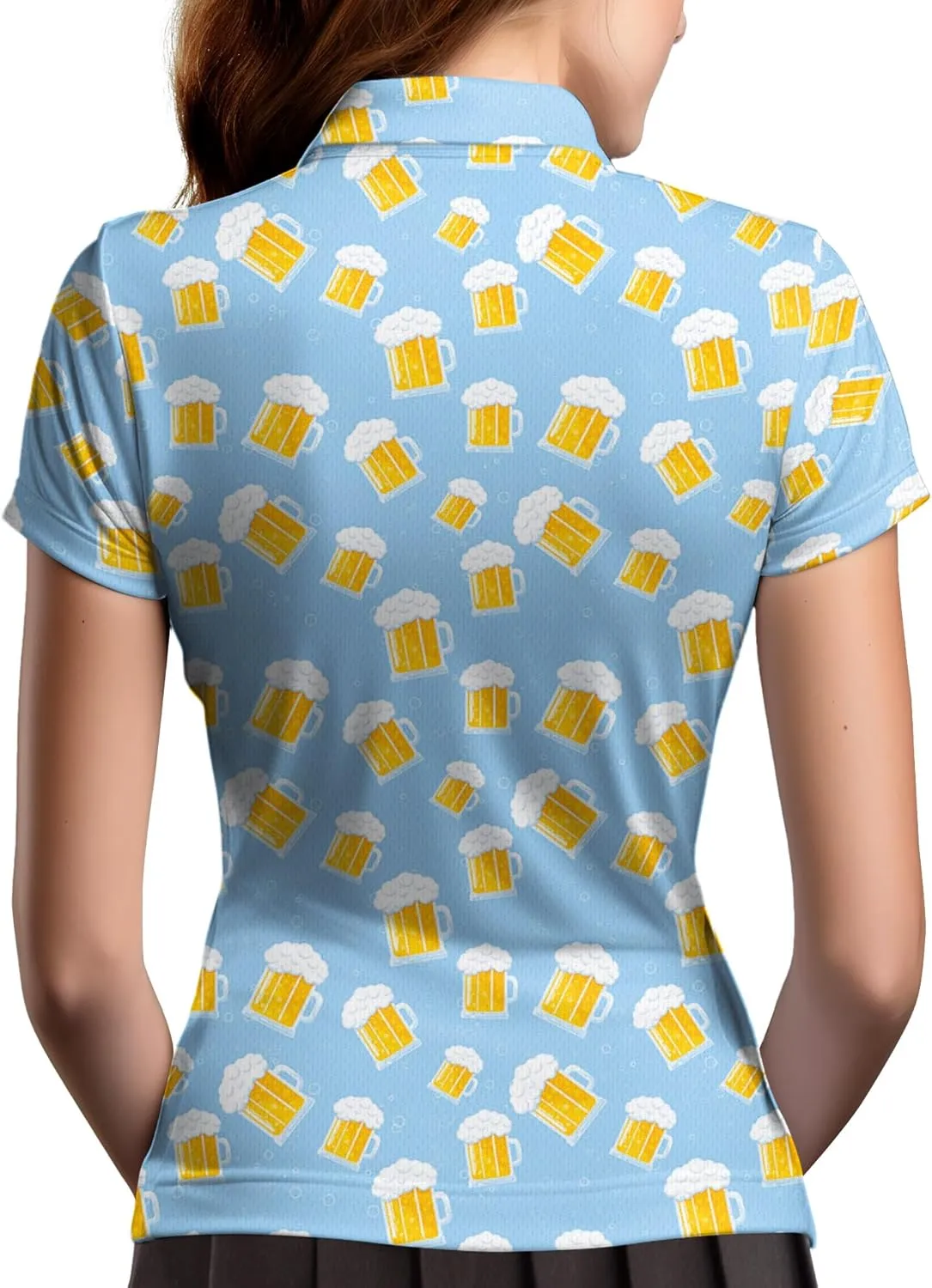 Womens Golf Shirts Hawaiian Funny Print Polo Shirt for Women Golf Shirt Athletic Polos