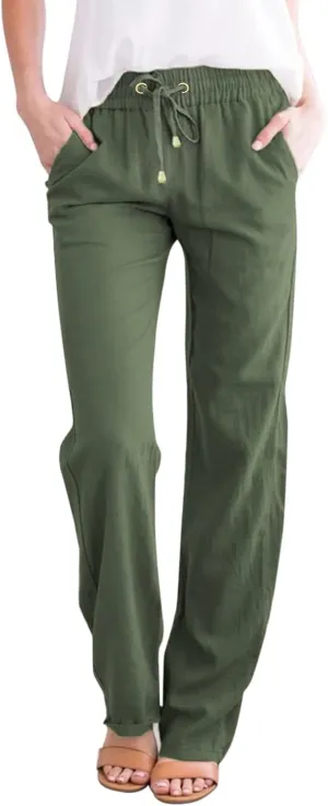 Women's Straight Leg Pants Winter flexie Hiking Thermal with Pockets Wide Leg Straight Leg