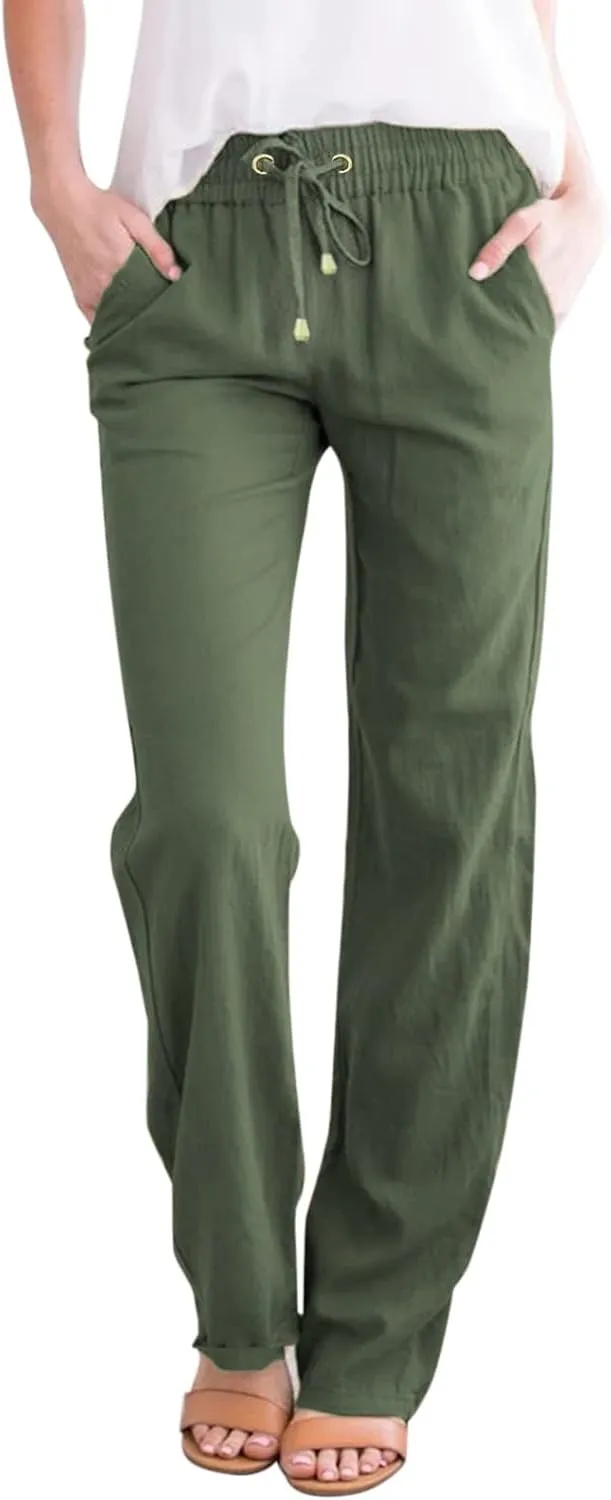 Women's Straight Leg Pants Winter flexie Hiking Thermal with Pockets Wide Leg Straight Leg