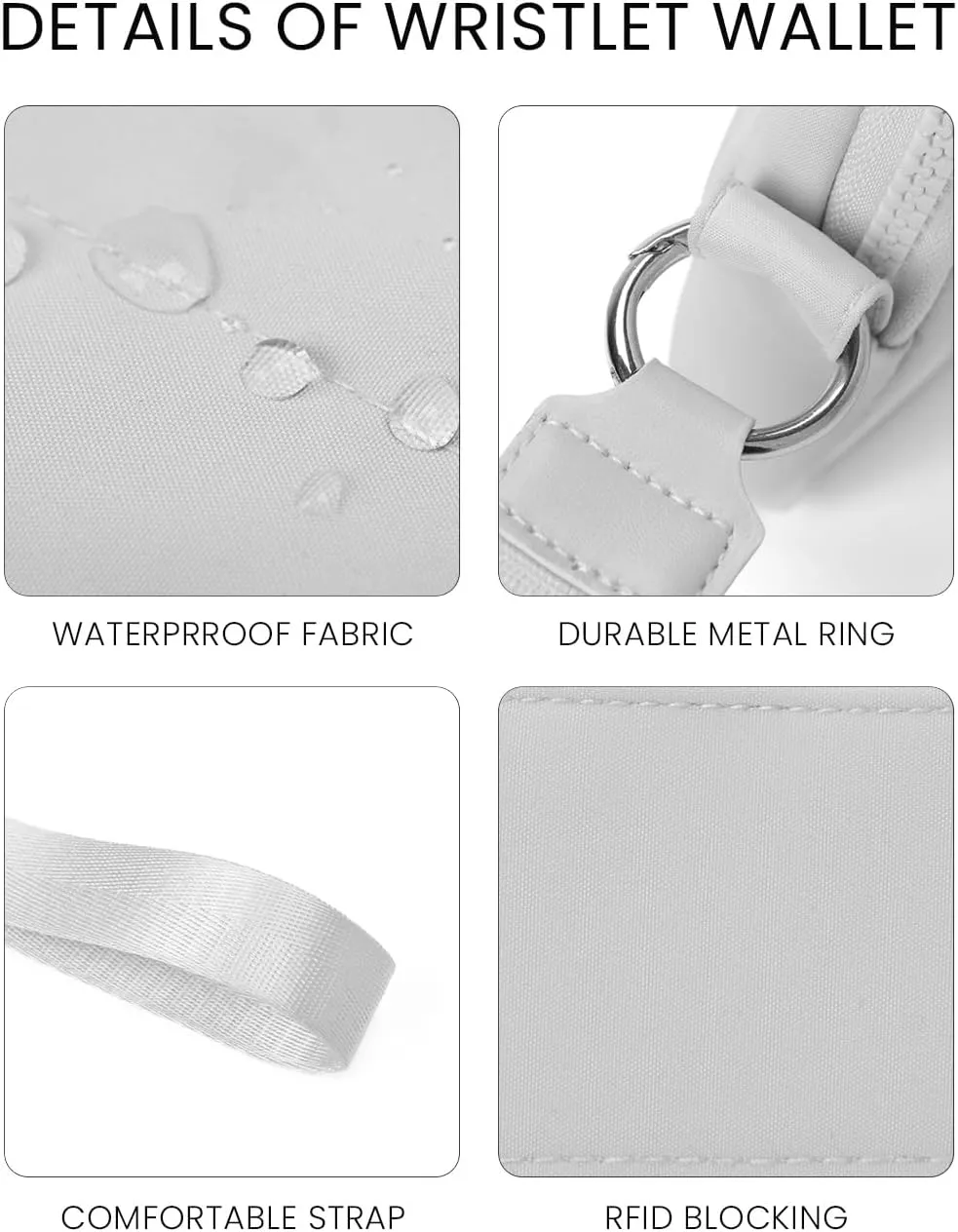 Wristlet Wallets for Women Nylon Quilted Wallet Card Case with ID Window Purses for Women for Travel Clutch Wallet