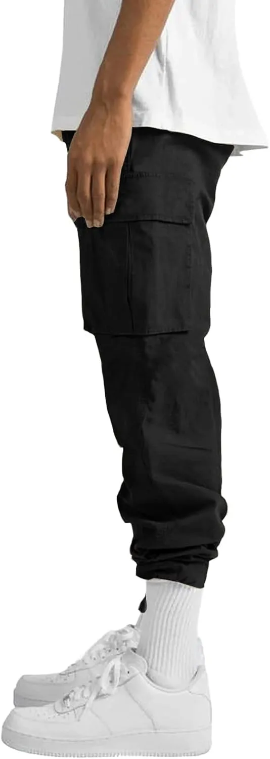 WZIKAI Mens Cargo Pants Casual Joggers Hiking Pants Loose Straight Athletic Workout Sweatpants with Pockets