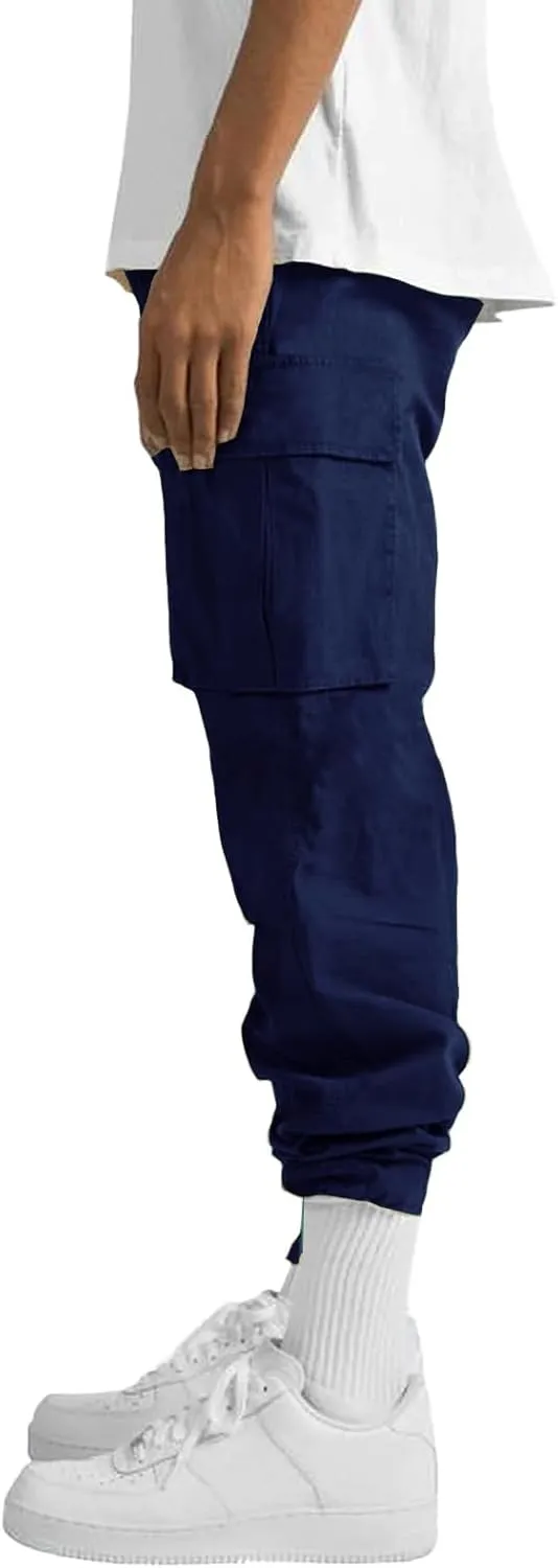 WZIKAI Mens Cargo Pants Casual Joggers Hiking Pants Loose Straight Athletic Workout Sweatpants with Pockets