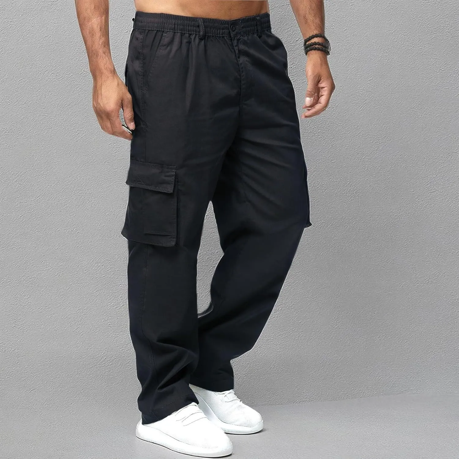 WZIKAI Mens Cargo Pants Casual Joggers Sweatpants Athletic Workout Hiking Pants with Multi-Pockets