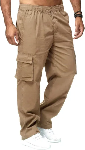 WZIKAI Mens Cargo Pants Casual Joggers Sweatpants Athletic Workout Hiking Pants with Multi-Pockets