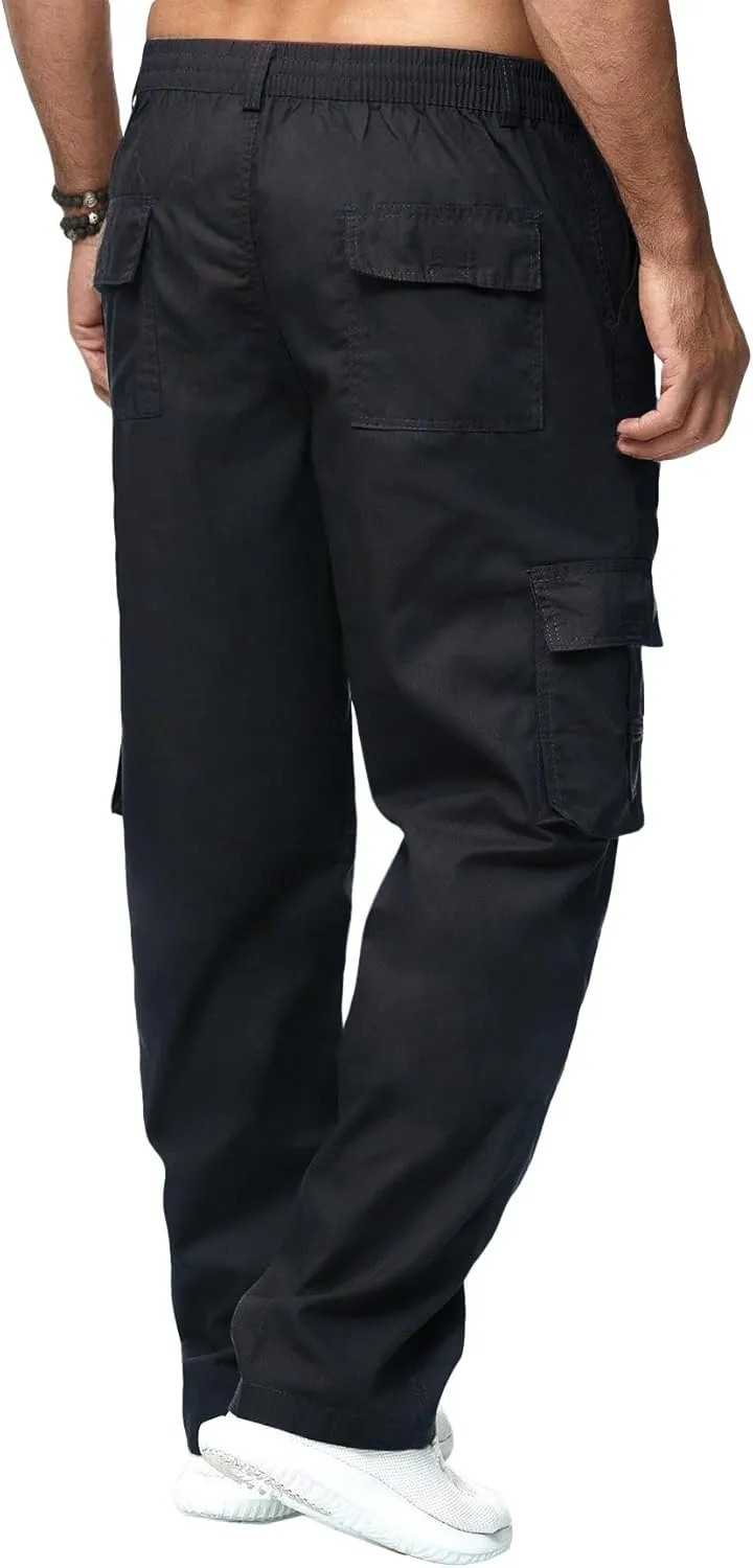 WZIKAI Mens Cargo Pants Casual Joggers Sweatpants Athletic Workout Hiking Pants with Multi-Pockets
