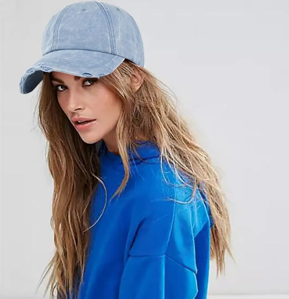 XYIYI Vintage Washed Distressed Baseball Cap Adjustable Cotton Dad Hat for Women Men