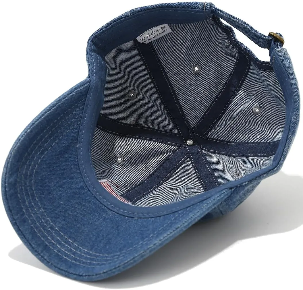 XYIYI Vintage Washed Distressed Baseball Cap Adjustable Cotton Dad Hat for Women Men