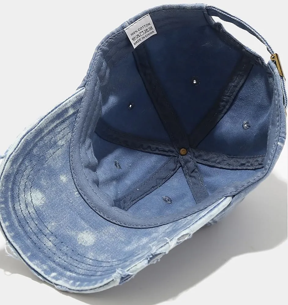 XYIYI Vintage Washed Distressed Baseball Cap Adjustable Cotton Dad Hat for Women Men