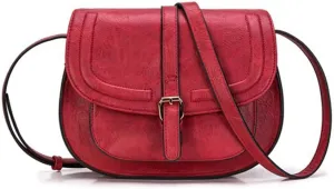 Yohora Shoulder Bag for Women Leather Crossbody Purse Retro Satchel Handbag Lightweight Pocketbook